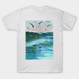 white gulls with swallows T-Shirt